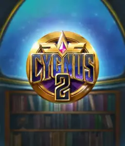 Experience the enchanting graphics of ELK Studios' Cygnus 2 Slot, showcasing a stunning golden emblem with a vibrant color scheme. With a backdrop of a mystical background of a library, this image captures the spirit of adventure and mystery. 