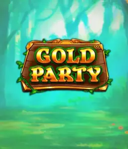 Enter the enchanted forest of Gold Party slot by Pragmatic Play, featuring a charming wooden sign adorned with golden letters. The background features a misty green forest which adds a sense of mystery to the overall ambiance. Great for players who love enchanted forest settings, offering a delightful adventure. 